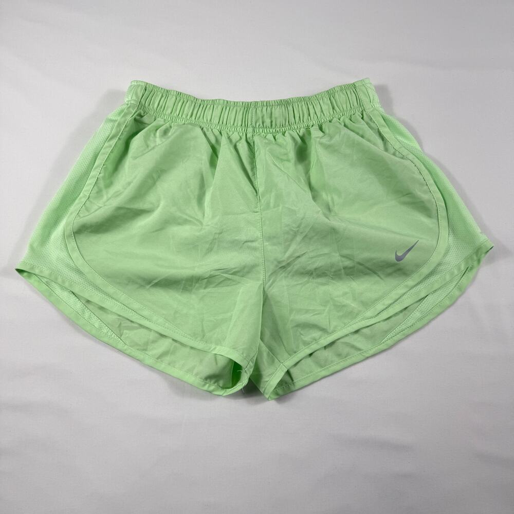 Nike Dri-Fit Tempo Brief-Lined Neon Green Running Shorts Women's Size Small S